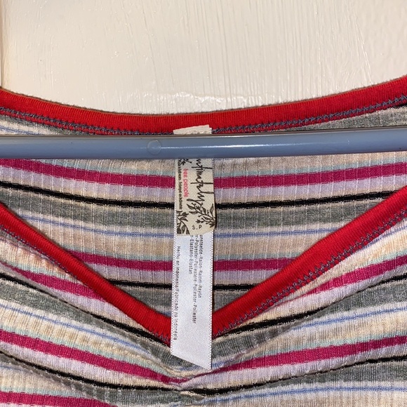 Free People Striped Ribbed Off Shoulder Bodysuit - Picture 2 of 5